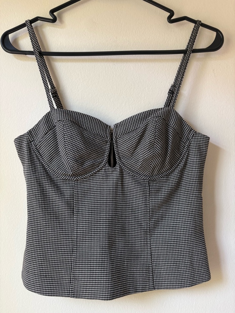 Express Black and White Houndstooth Bustier Dress